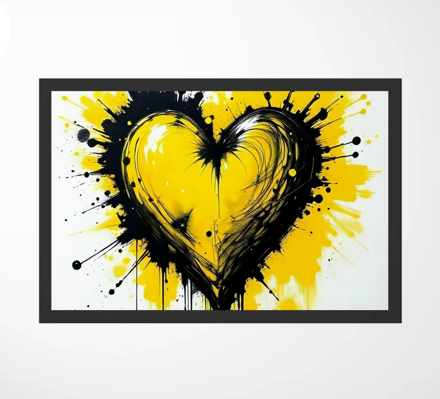 Heart_13 Fußmatte von schwarz-gelb by LK