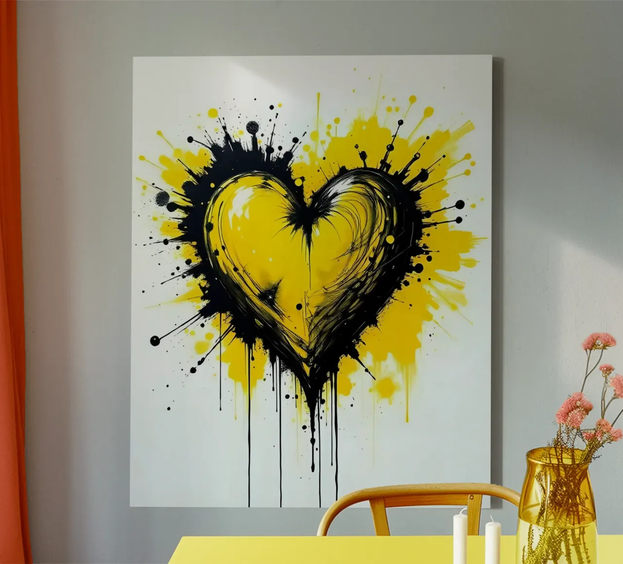 Cuore_13 tela con Cornice a cassetta da schwarz-gelb by LK