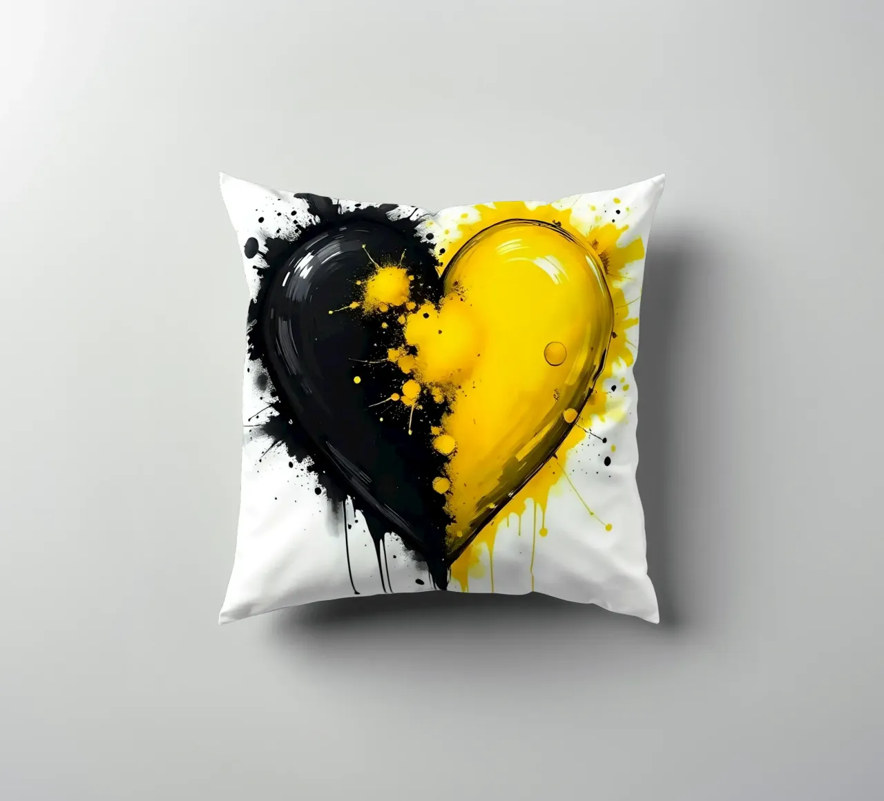 Cuore_14 cuscino da schwarz-gelb by LK