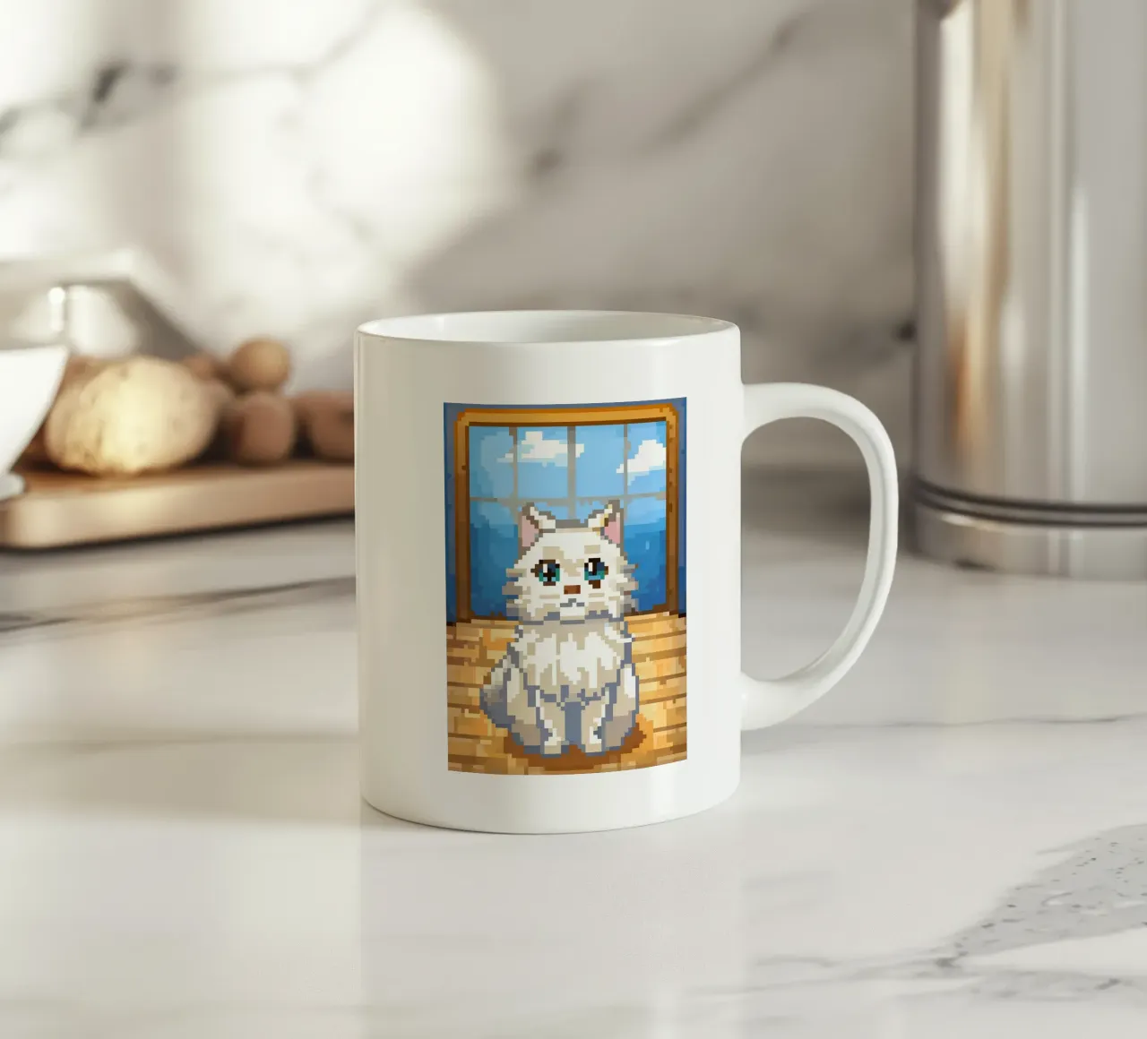 Gatto bianco da interno tazza in ceramica da DOG AND CAT