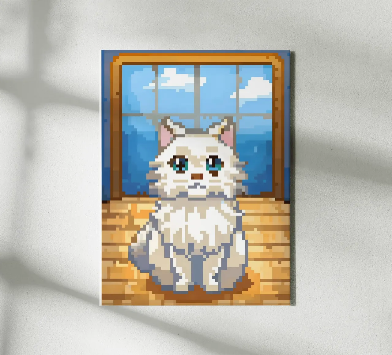 Gatto bianco da interno tela con Cornice a cassetta da DOG AND CAT