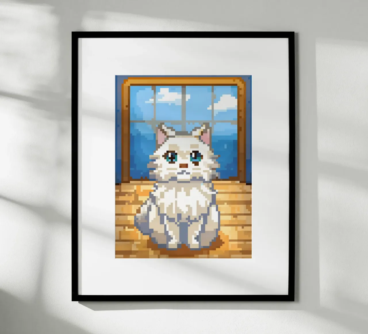 Gatto bianco da interno poster da DOG AND CAT