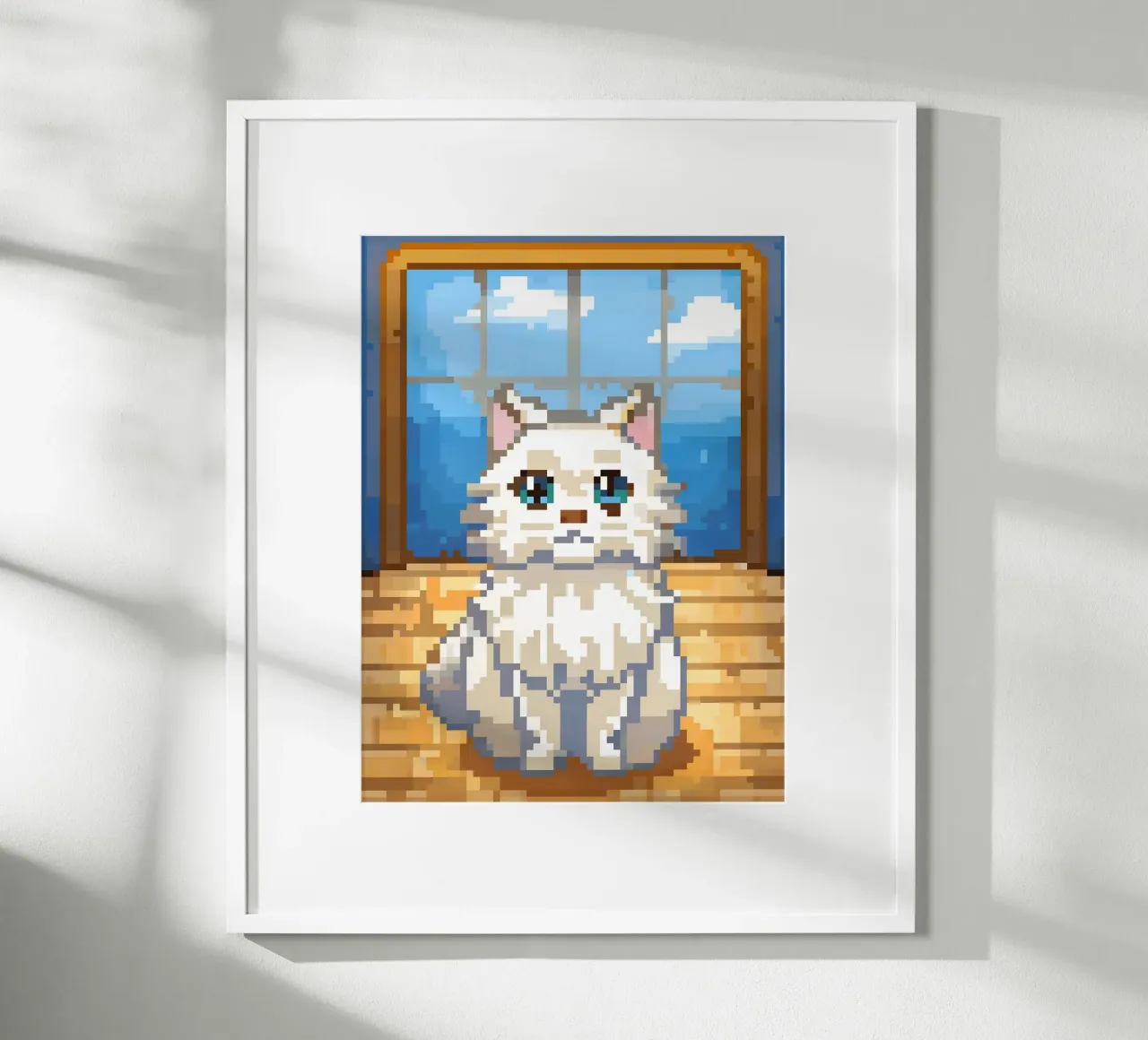 Gatto bianco da interno poster da DOG AND CAT