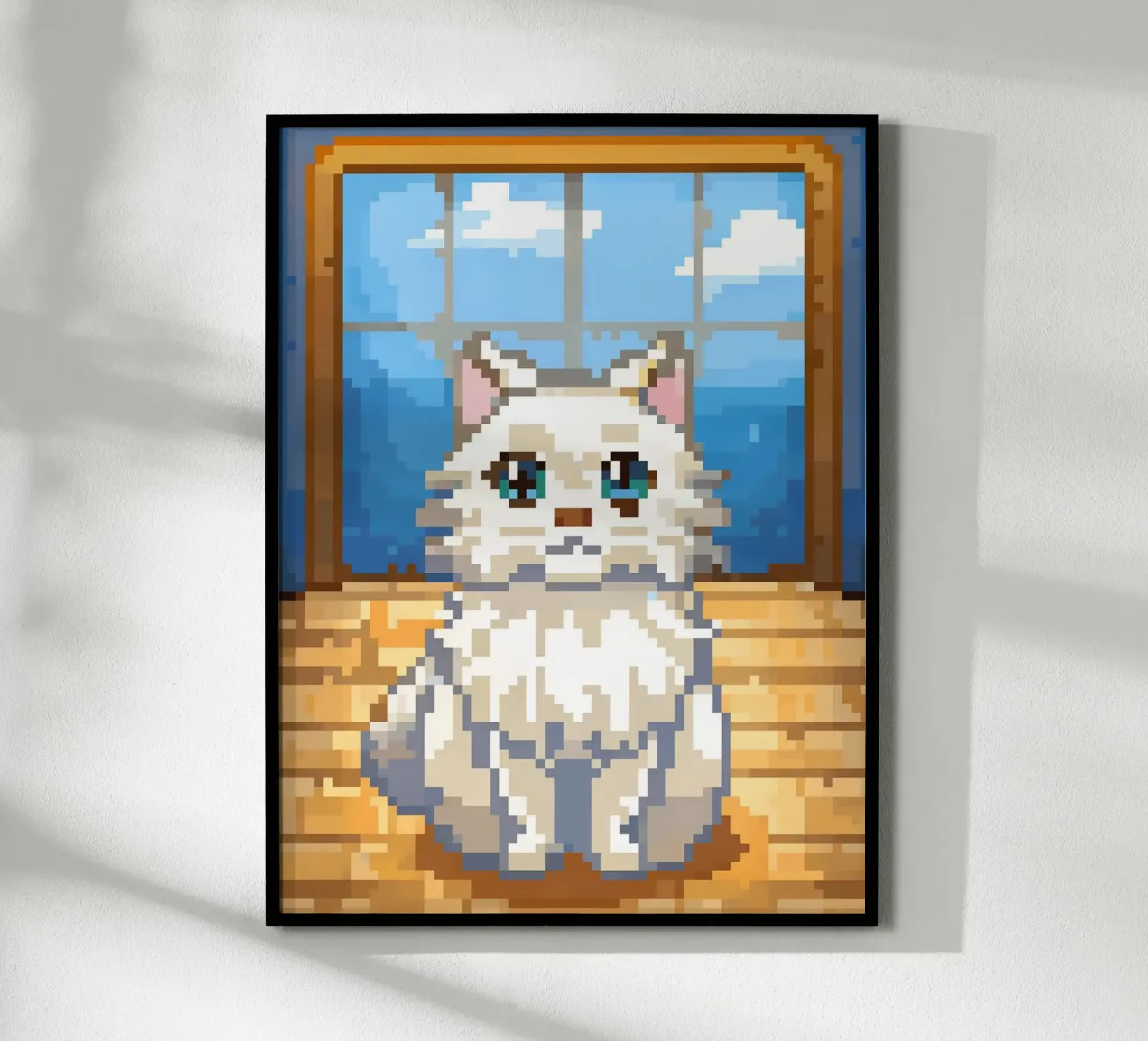 Gatto bianco da interno poster da DOG AND CAT