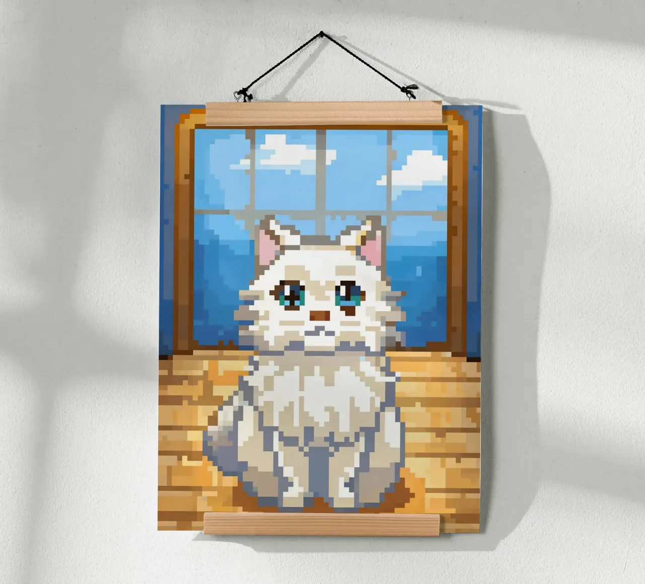 Gatto bianco da interno poster da DOG AND CAT