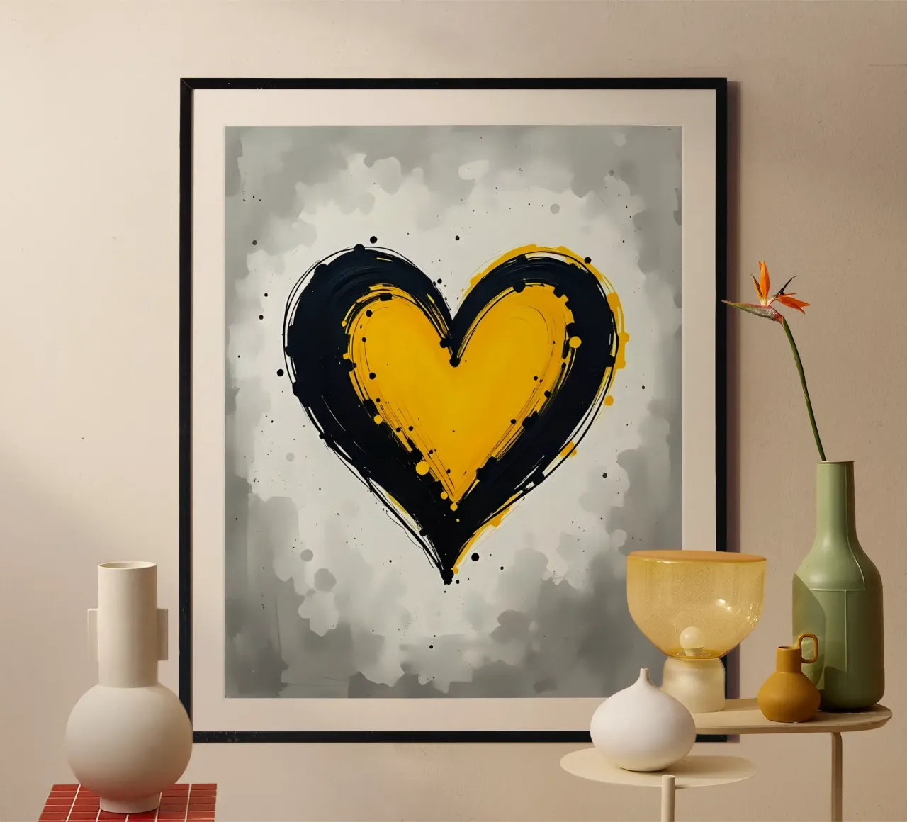 Herz_15 Poster von schwarz-gelb by LK