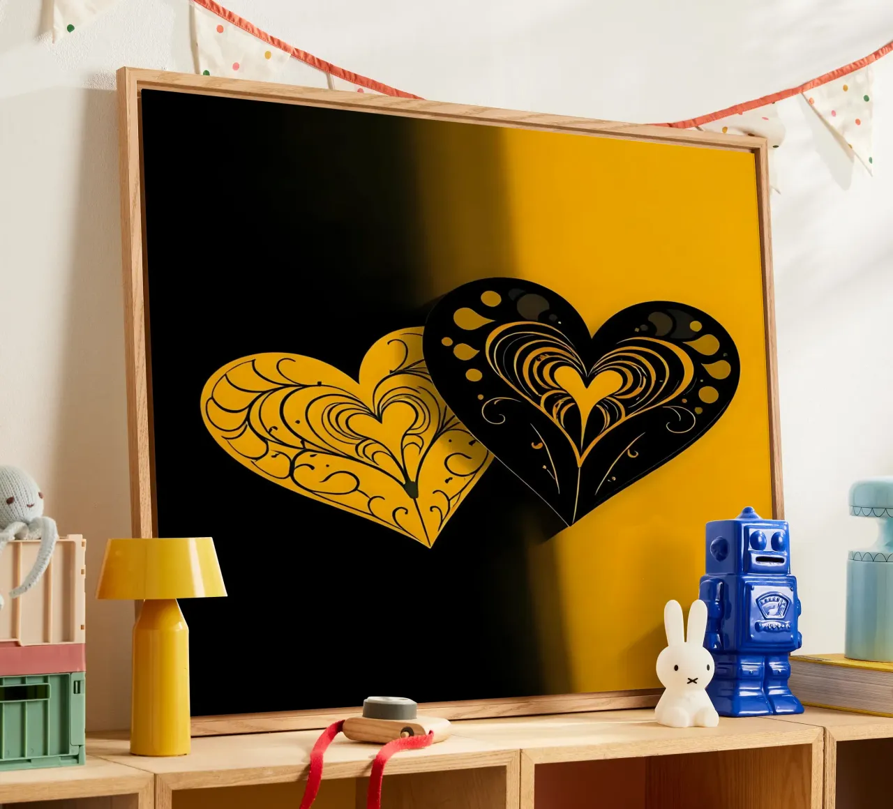 Cuori_1 plexiglass da schwarz-gelb by LK
