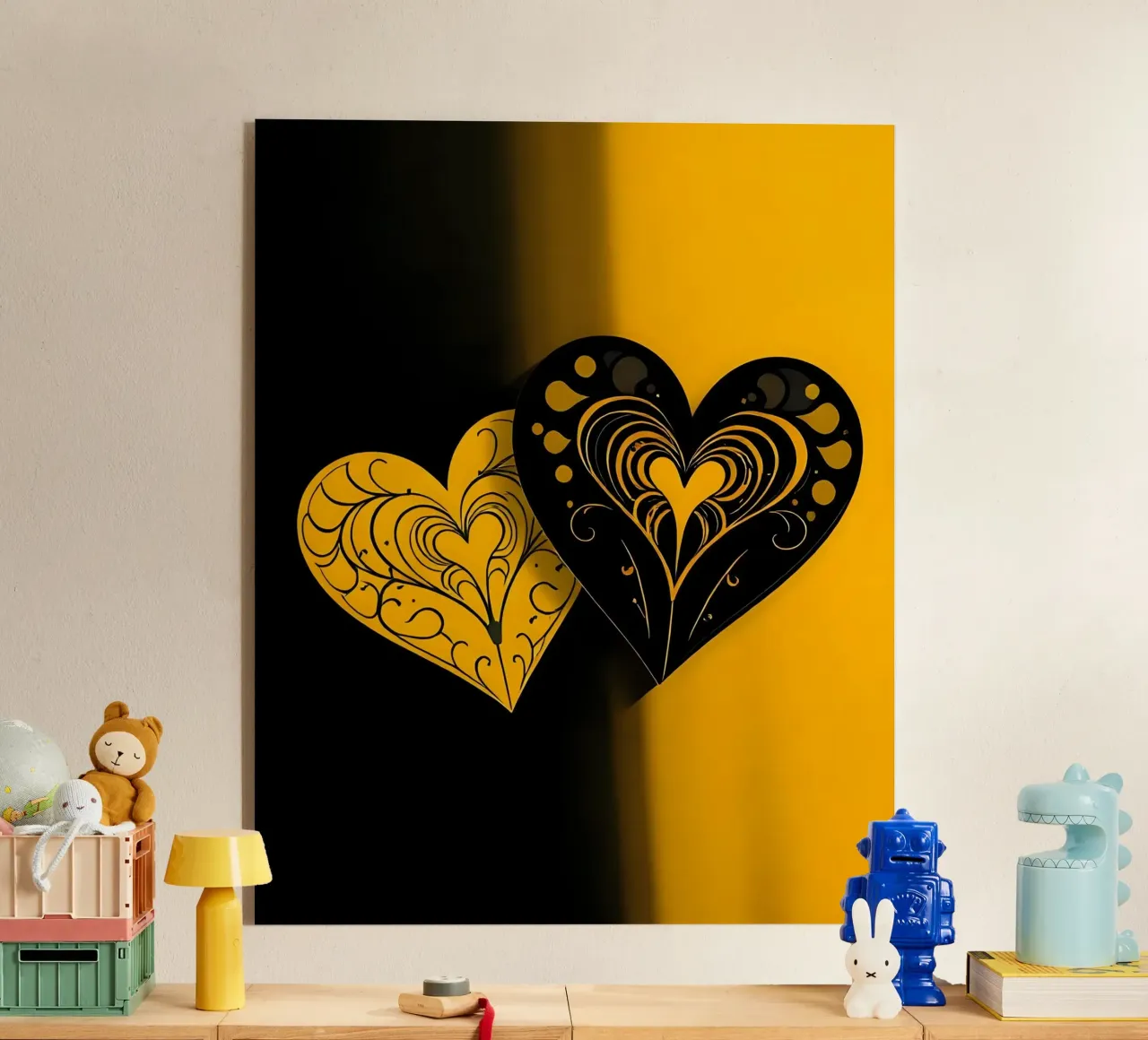 Cuori_1 plexiglass da schwarz-gelb by LK