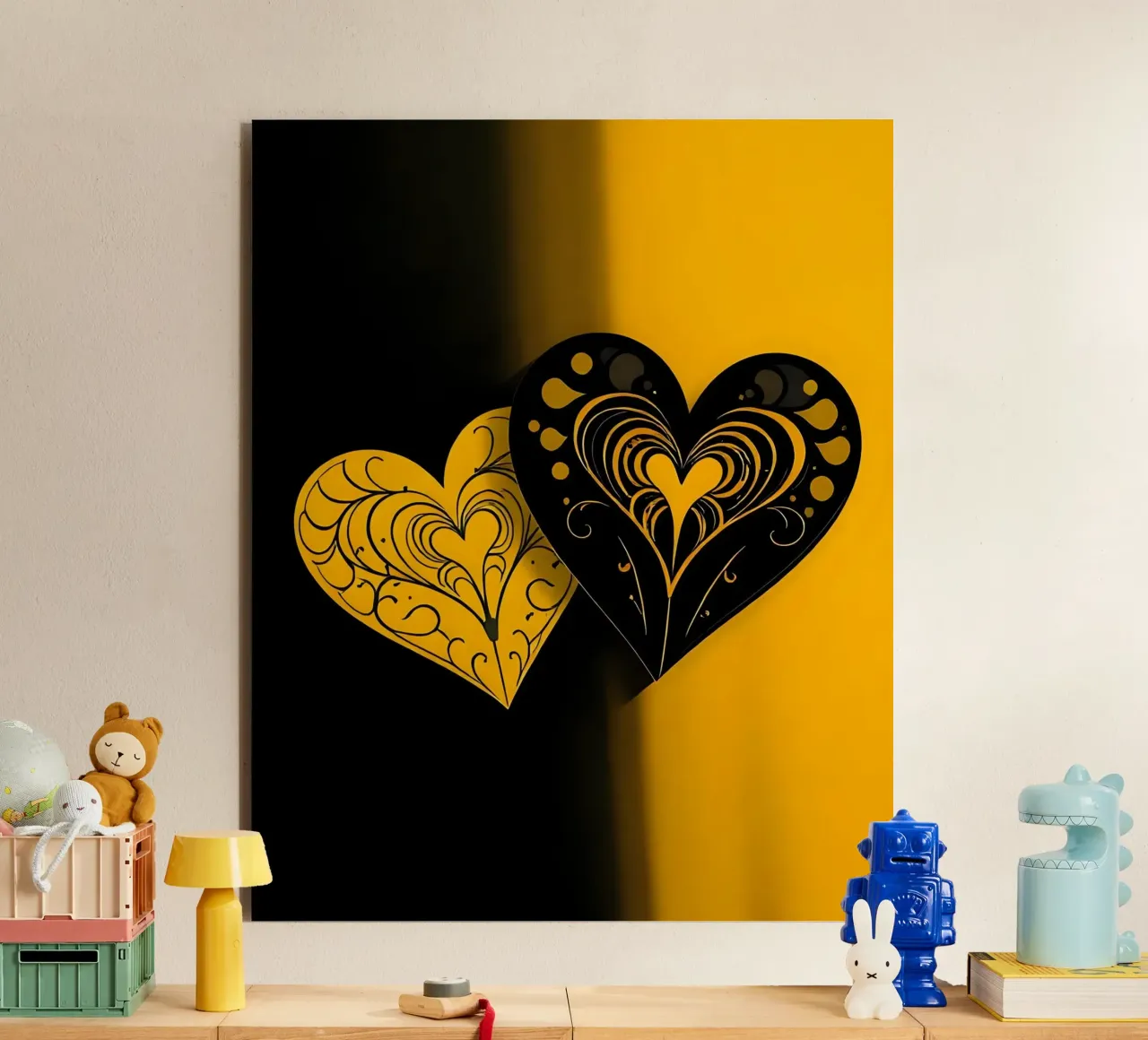 Cuori_1 alluminio dibond da schwarz-gelb by LK