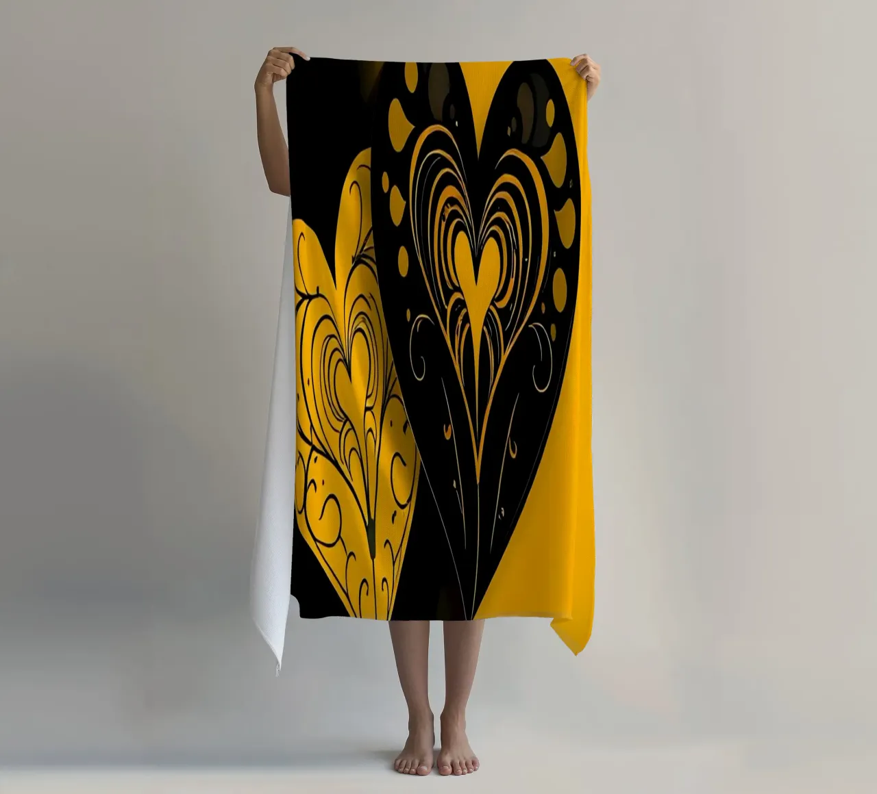 Cuori_1 telo mare da schwarz-gelb by LK