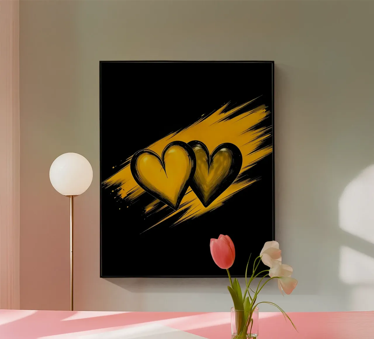 Cuori_2 plexiglass da schwarz-gelb by LK