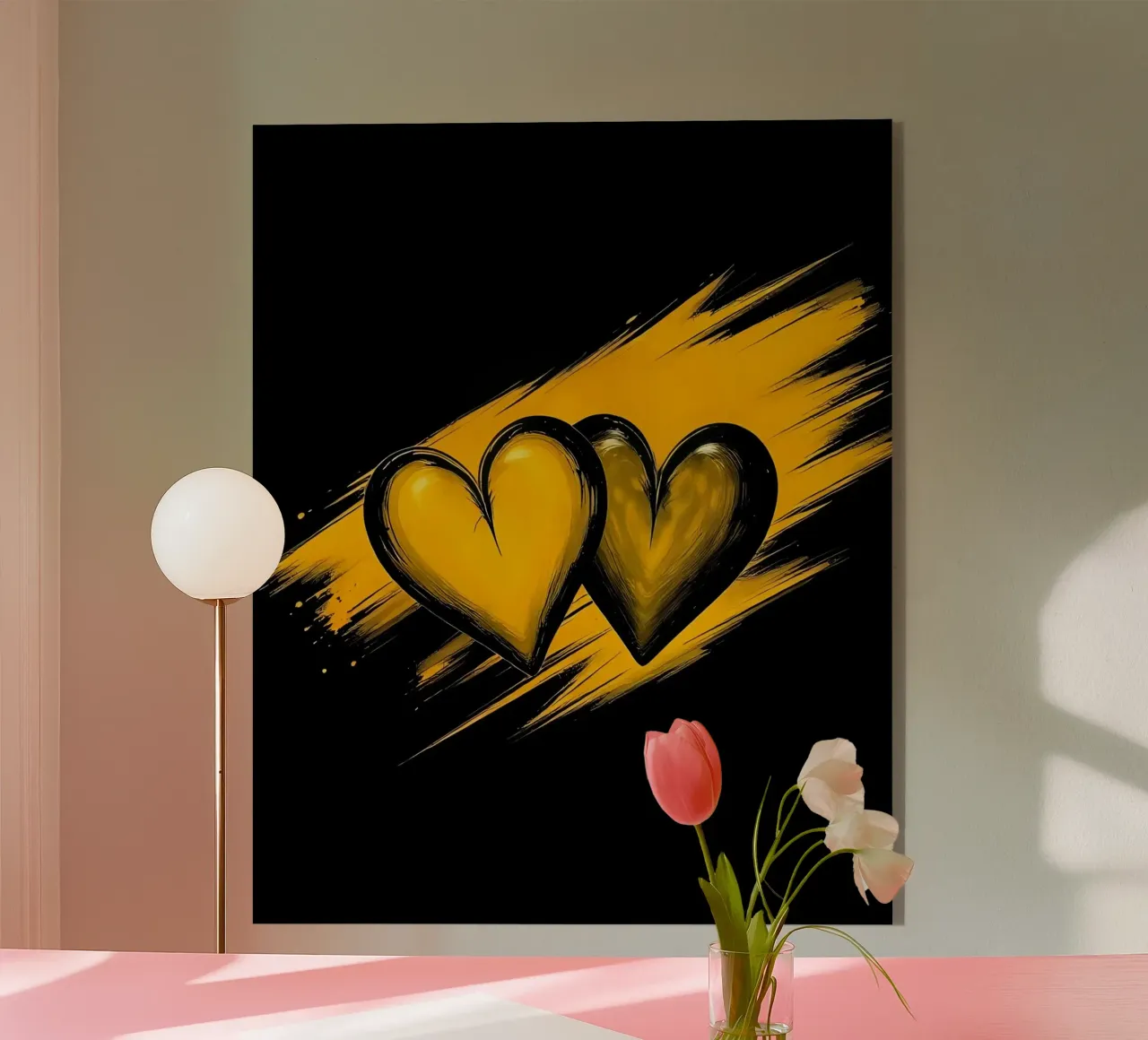 Cuori_2 plexiglass da schwarz-gelb by LK