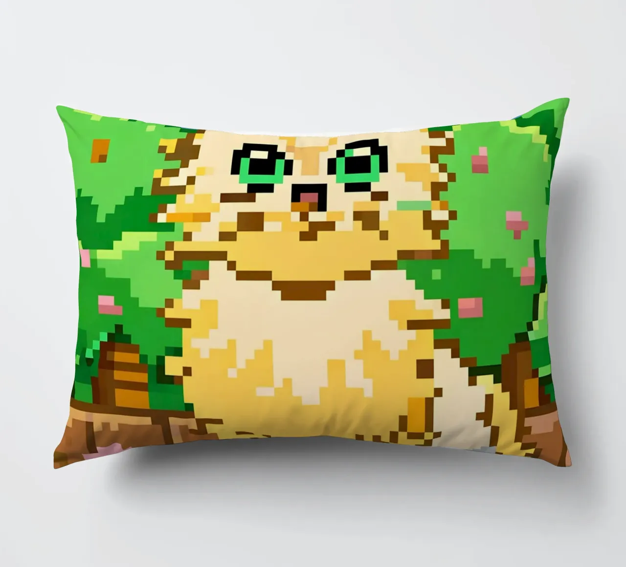 Yellow Cat In The Garden decorative cushion by DOG AND CAT