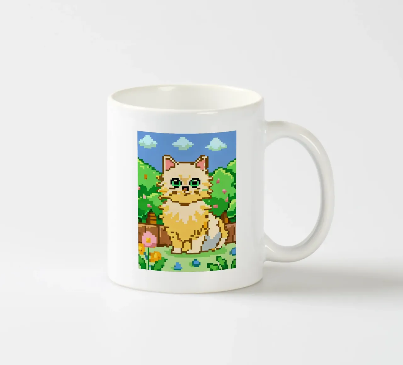 Gatto giallo in giardino tazza in ceramica da DOG AND CAT