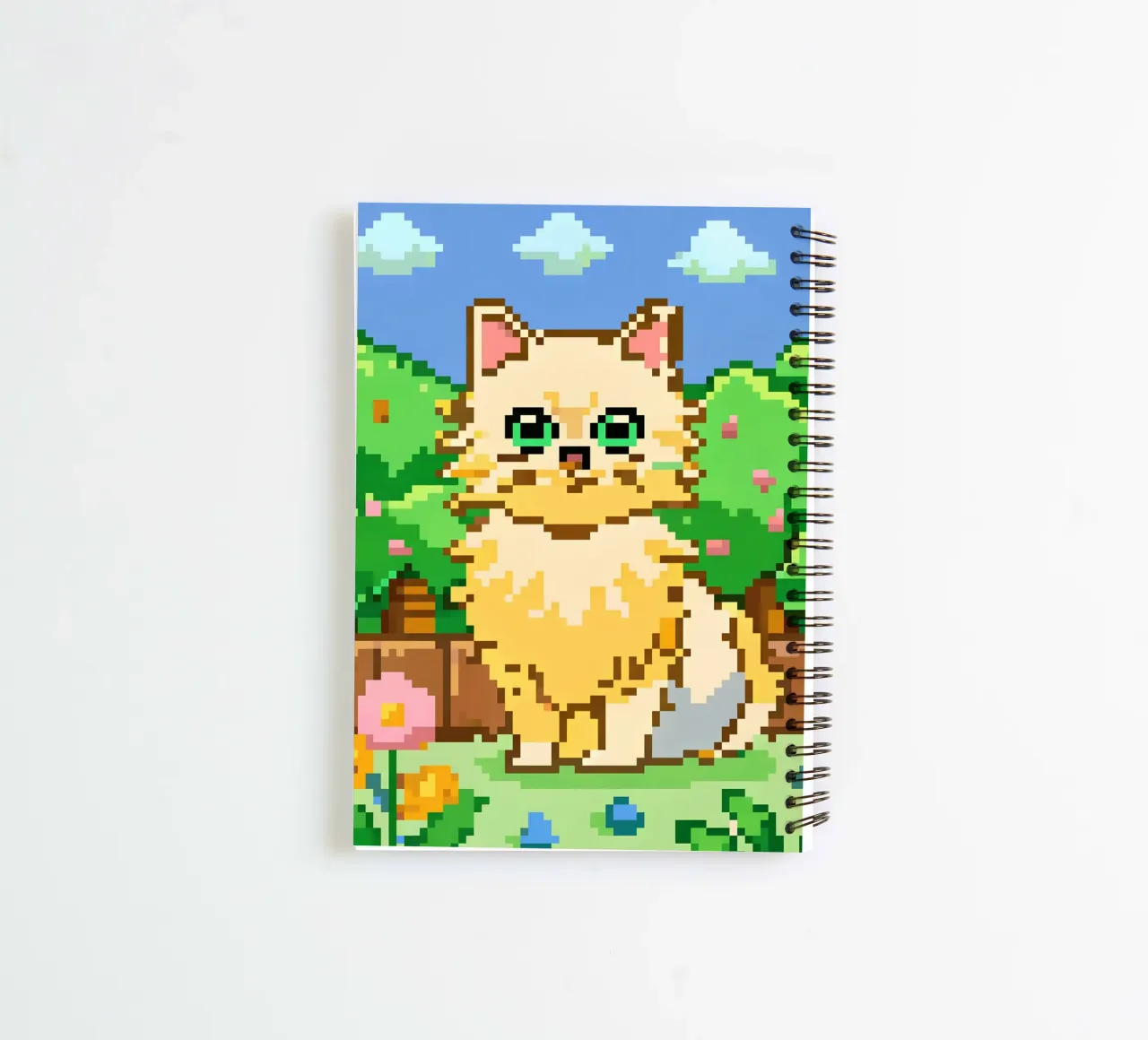 Yellow Cat In The Garden spiral notebook by DOG AND CAT
