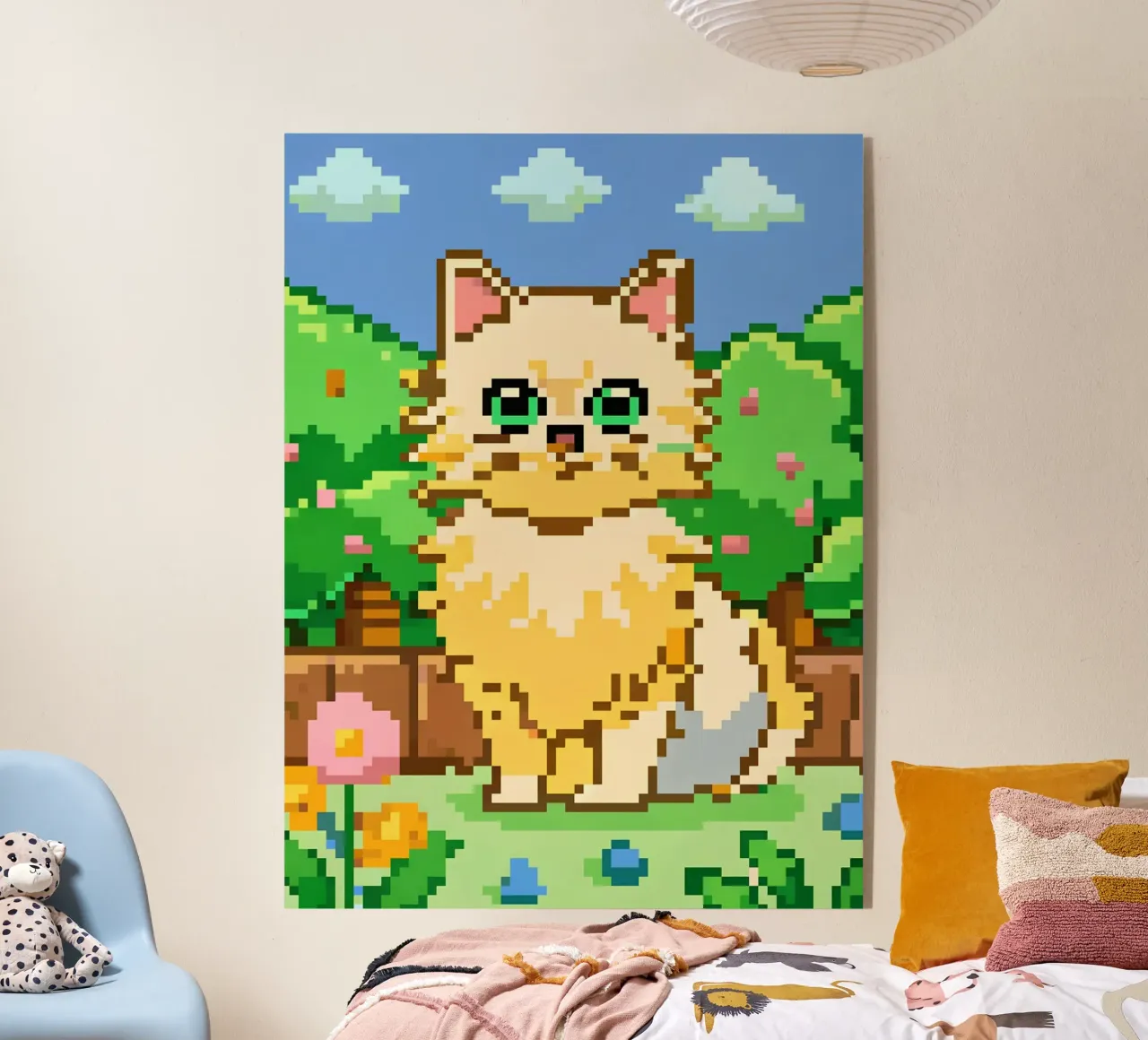 Chat jaune dans le jardin plexiglas de DOG AND CAT