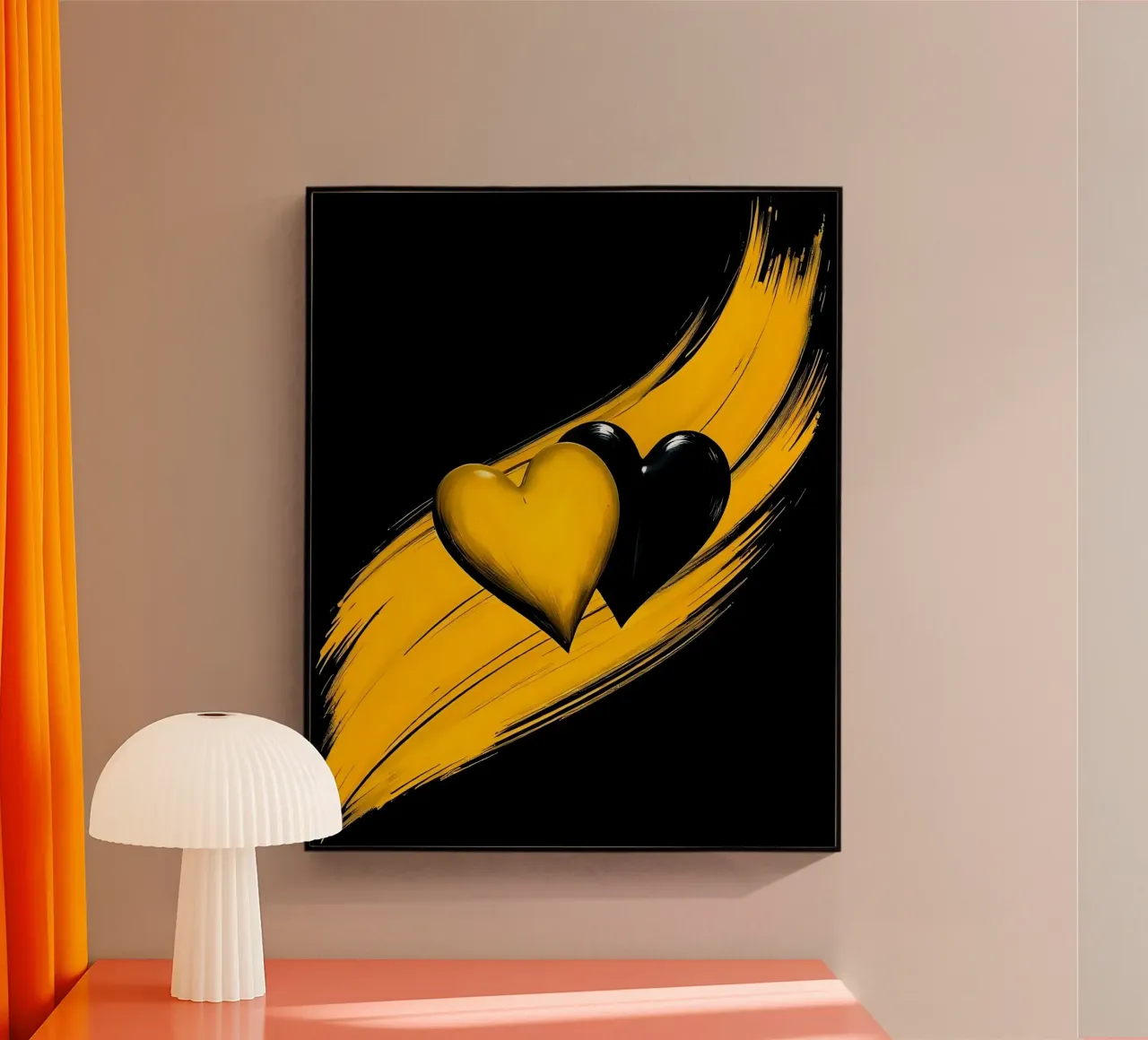 Cuori_3 plexiglass da schwarz-gelb by LK