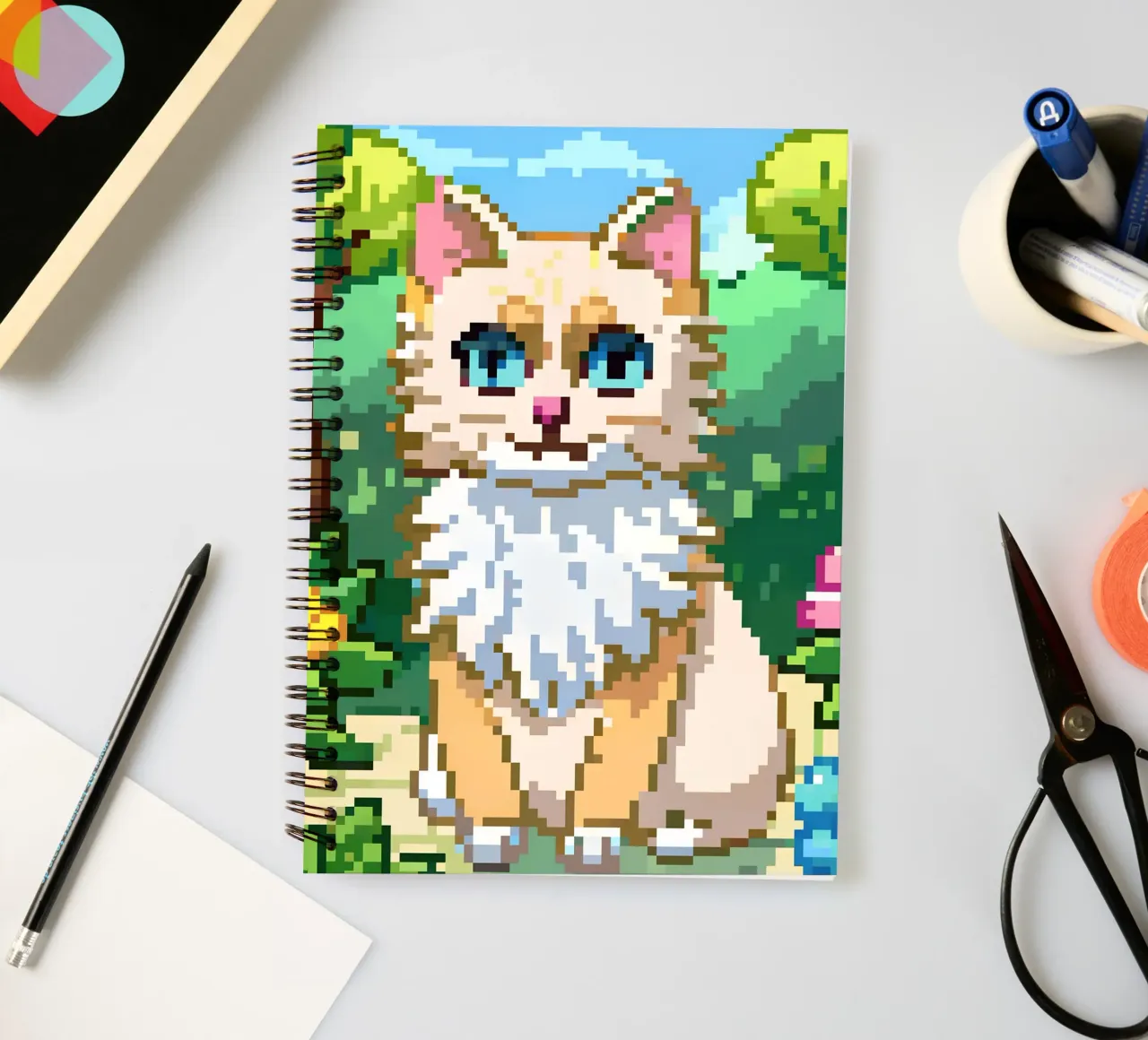 Orange Cat In The Park spiral notebook by DOG AND CAT