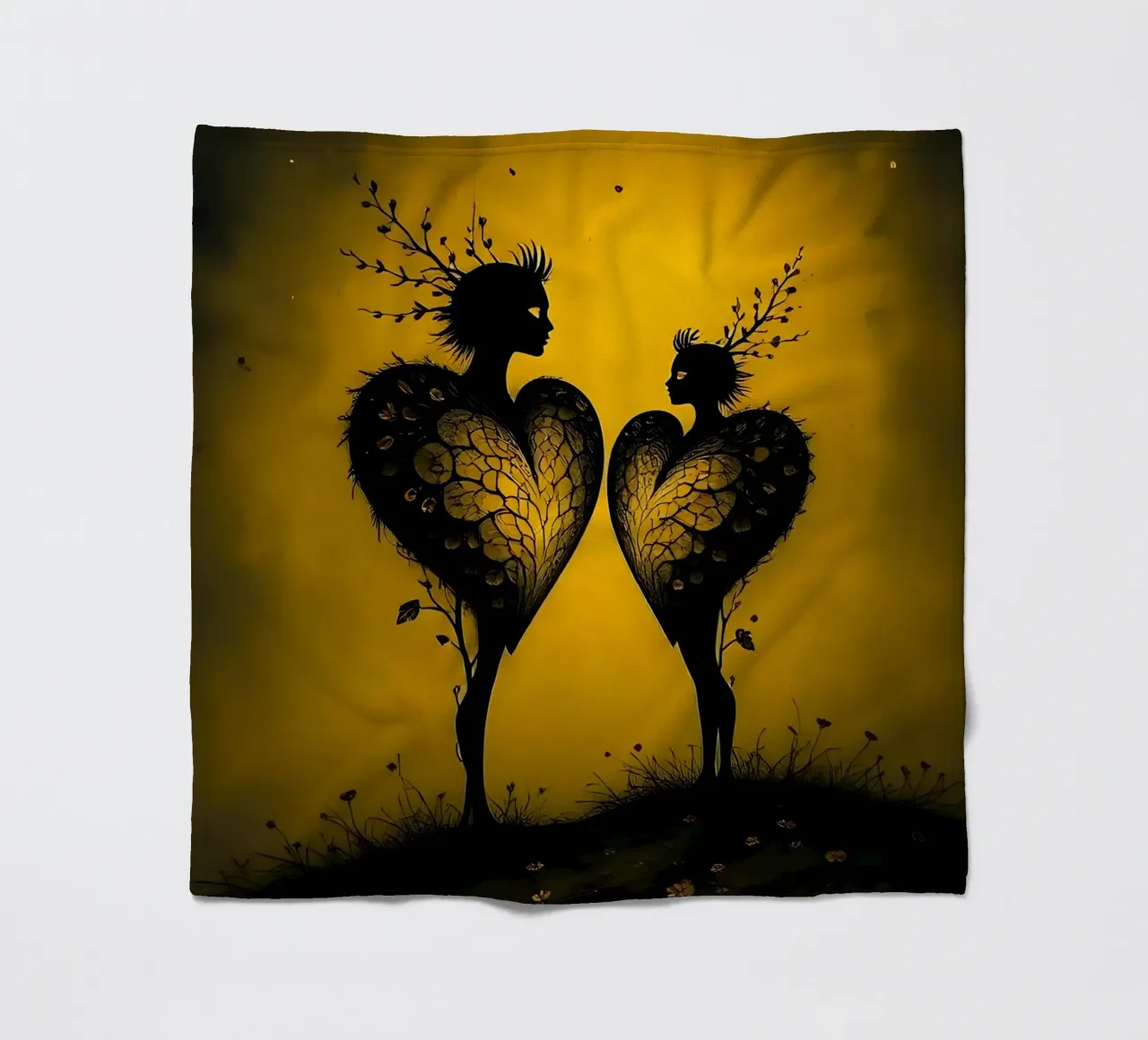 Cuori_5 coperta in pile da schwarz-gelb by LK