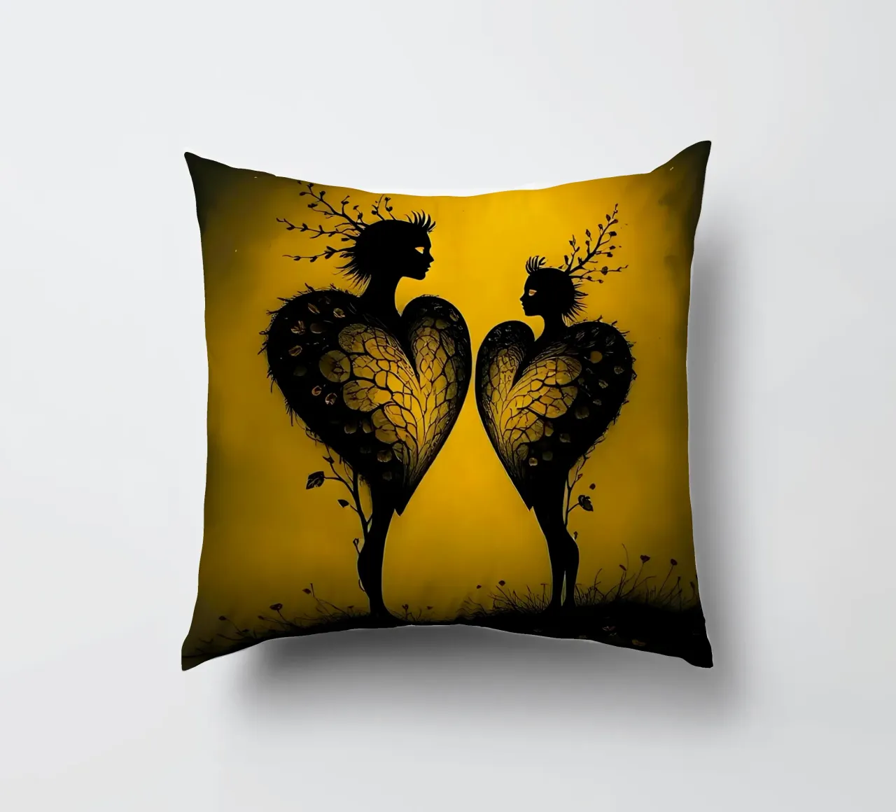 Cuori_5 cuscino da schwarz-gelb by LK