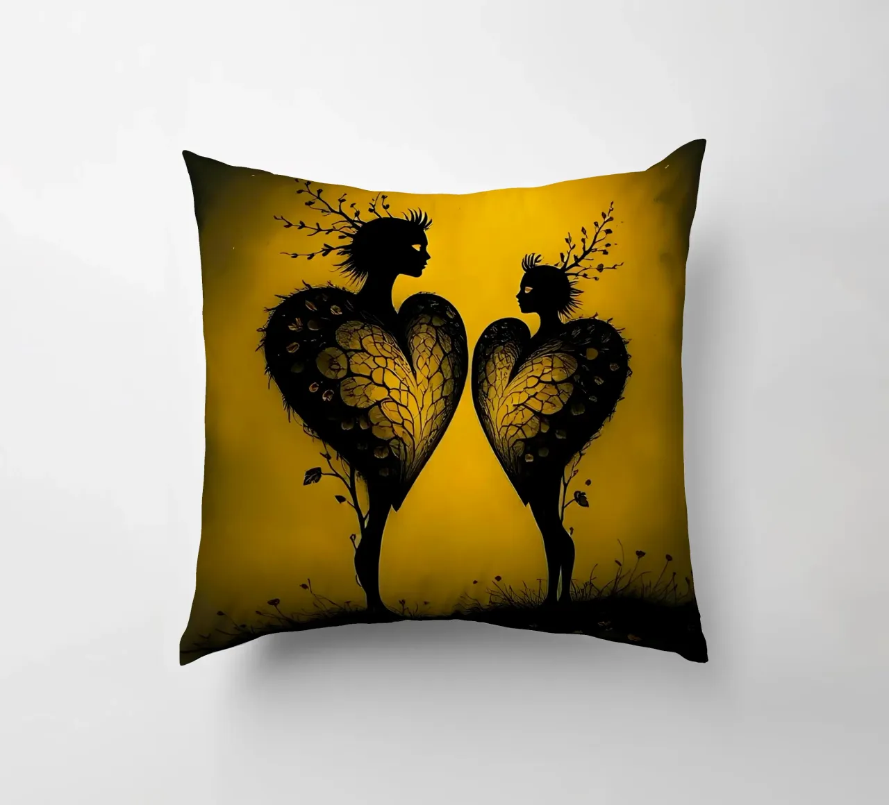 Cuori_5 cuscino da schwarz-gelb by LK