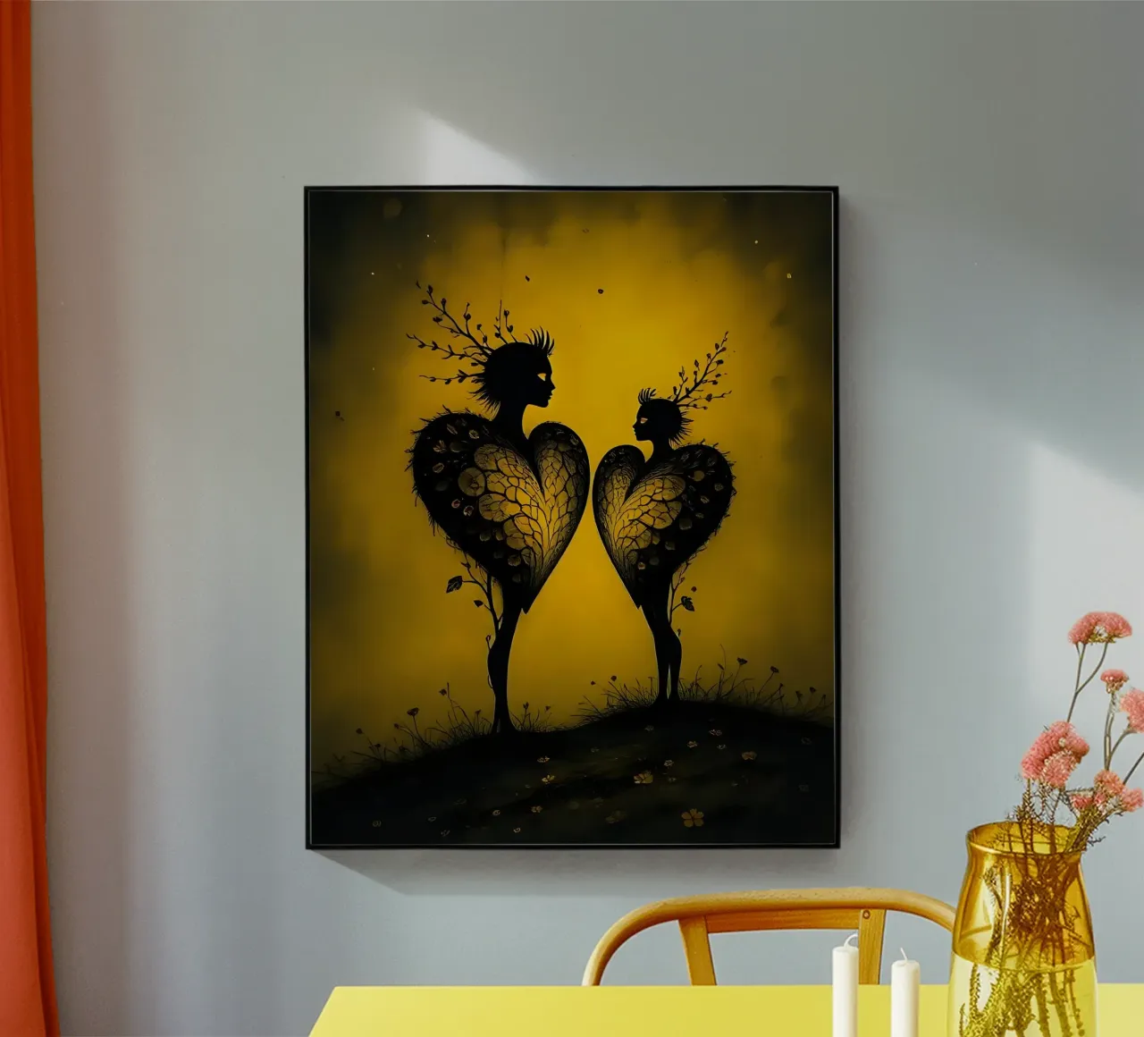 Cuori_5 plexiglass da schwarz-gelb by LK