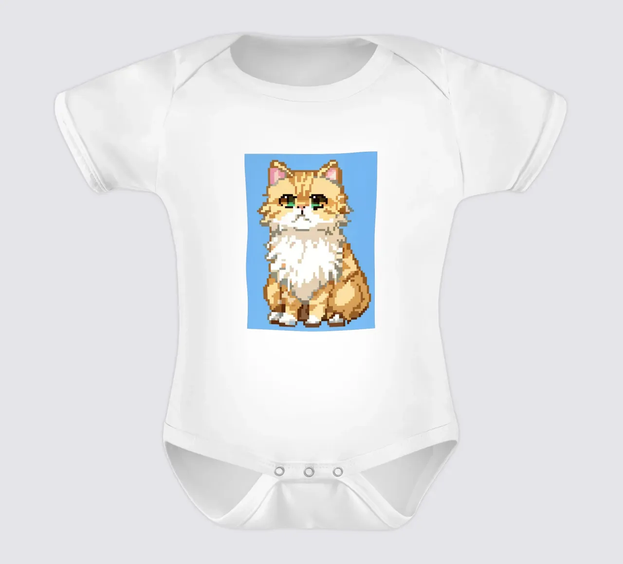 Cute Orange Cat short-sleeve baby romper by DOG AND CAT