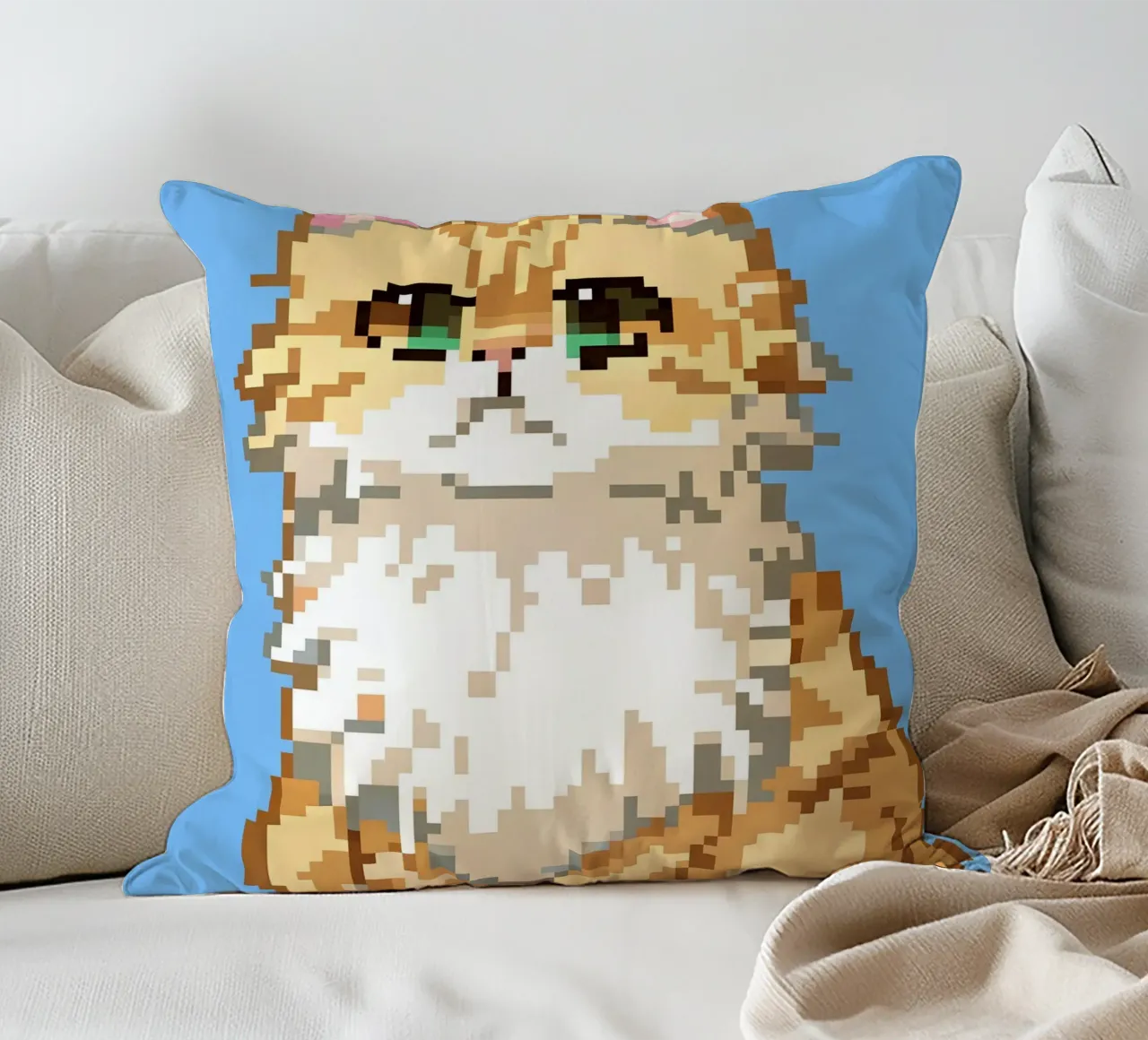 Cute Orange Cat decorative cushion by DOG AND CAT