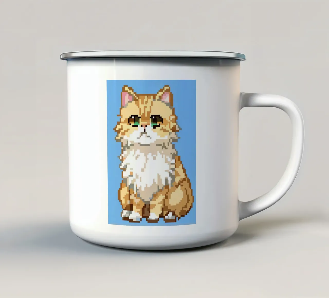 Un simpatico gatto arancione tazza in smalto da DOG AND CAT