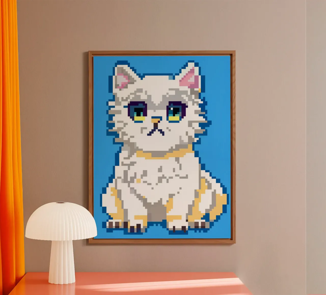 Gatto persiano bianco carino alluminio dibond da DOG AND CAT