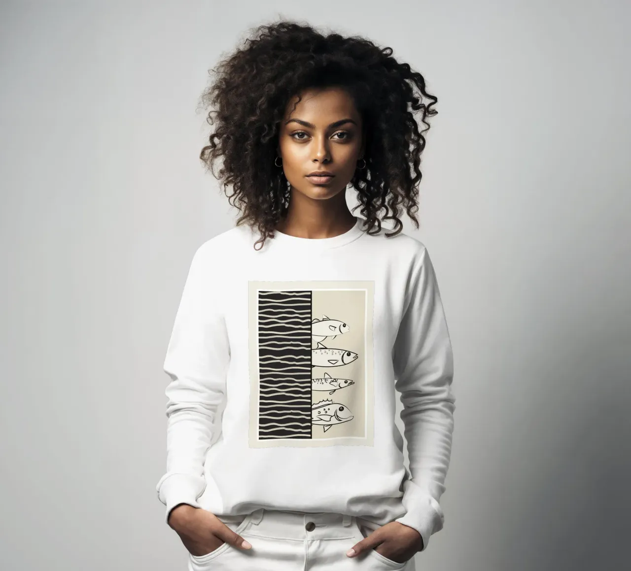 Abstract Fishes On A Wave felpa da Flow Line