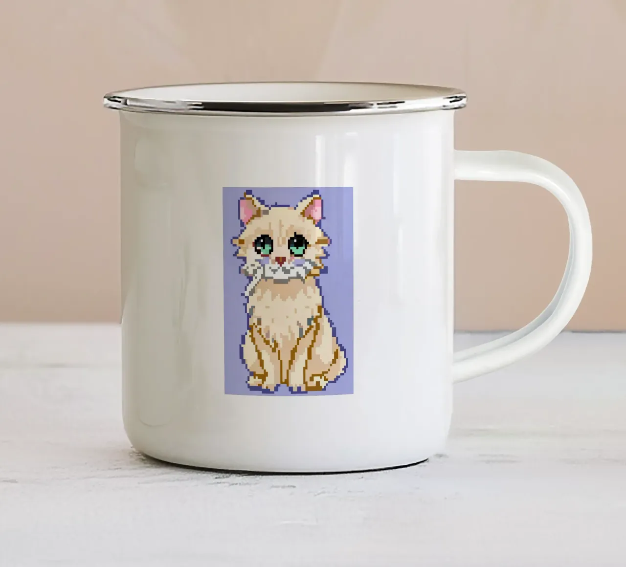 Gatto carino tazza in smalto da DOG AND CAT