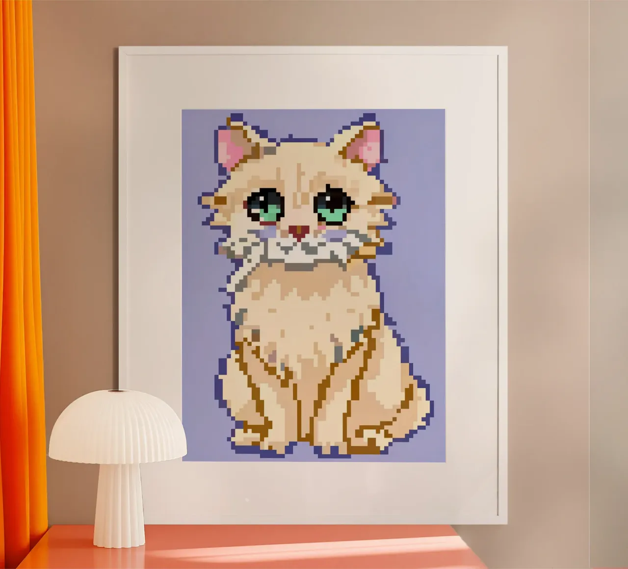 Gatto carino poster con telaio in plastica da DOG AND CAT