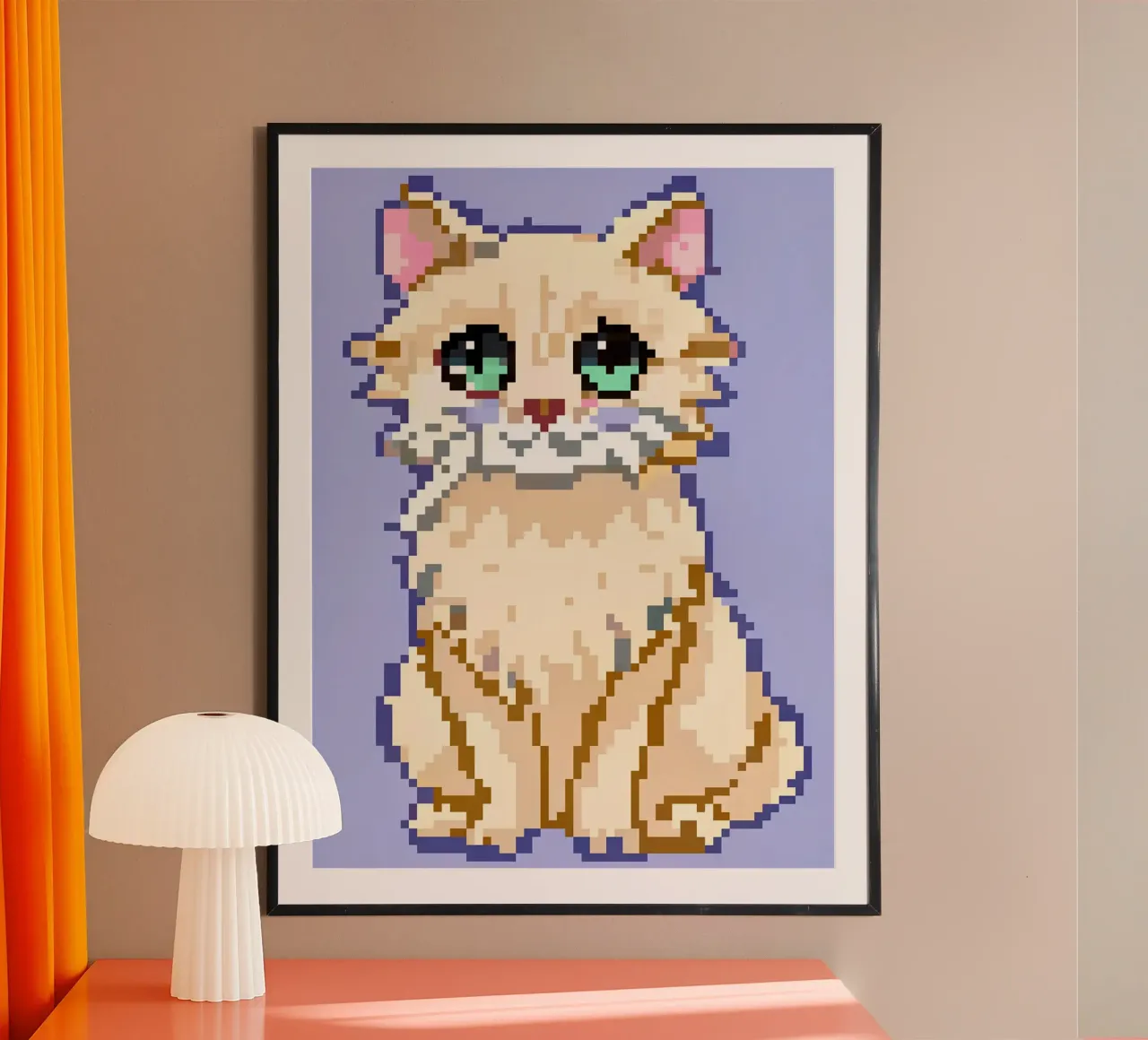 Gatto carino poster con telaio in plastica da DOG AND CAT