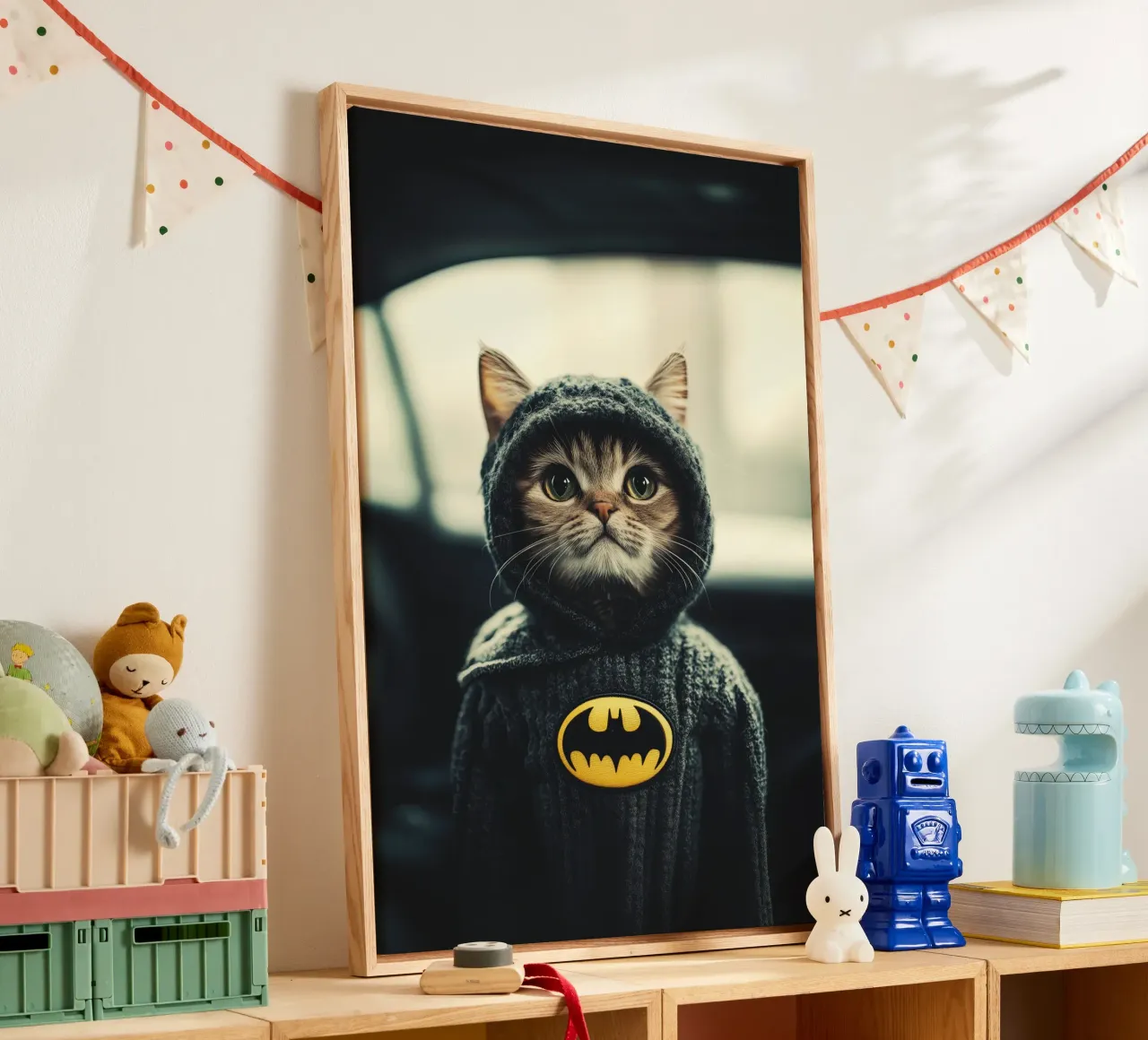 I am a Cat Batman Nr. 01 canvas met Baklijst van lazydaypaper