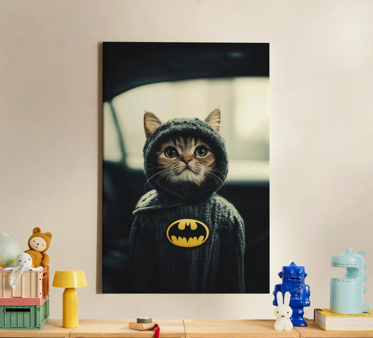 I am a Cat Batman Nr. 01 canvas met Baklijst van lazydaypaper