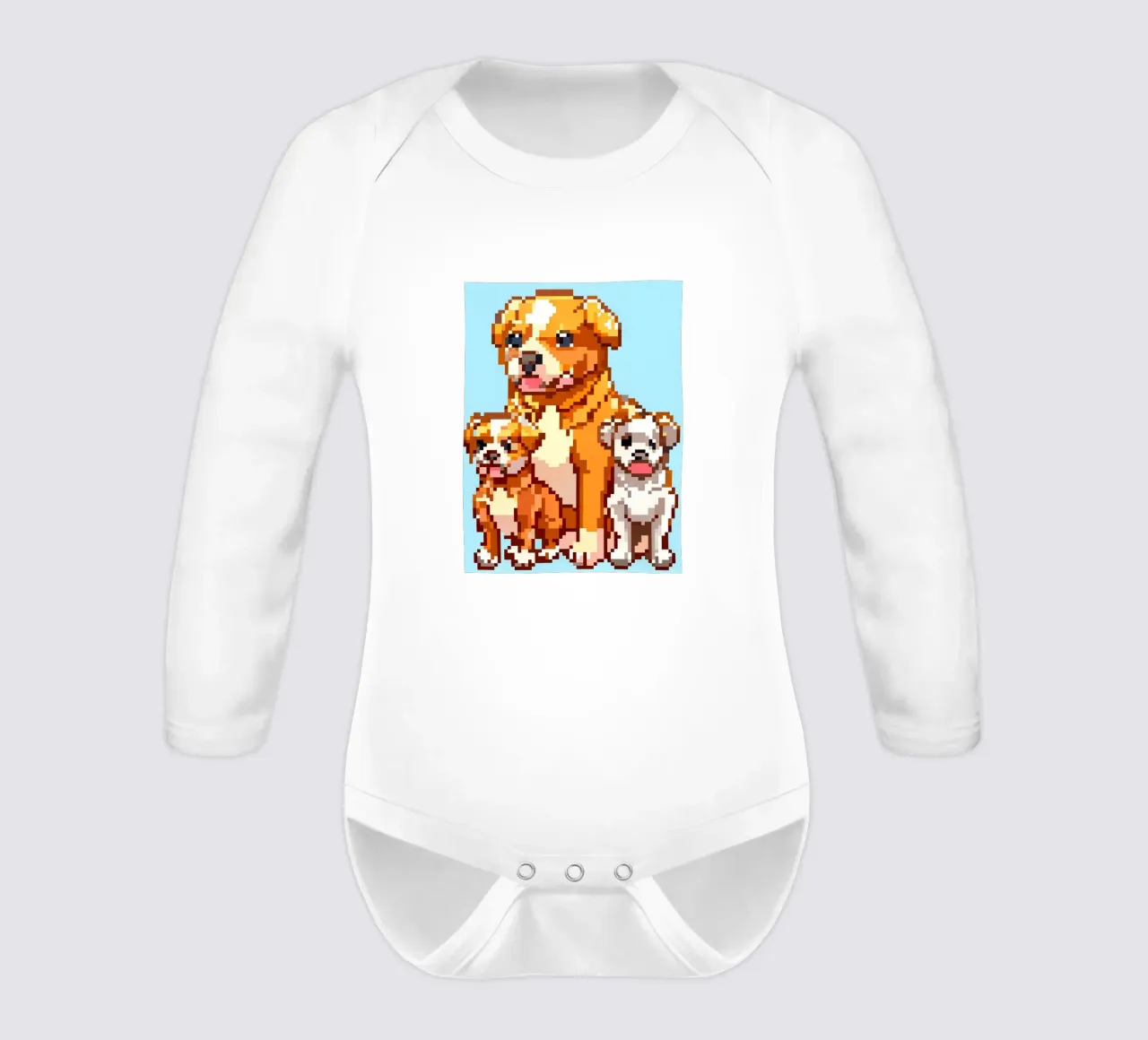 Mutterhund und ihr Welpe Langarm Babybody von DOG AND CAT