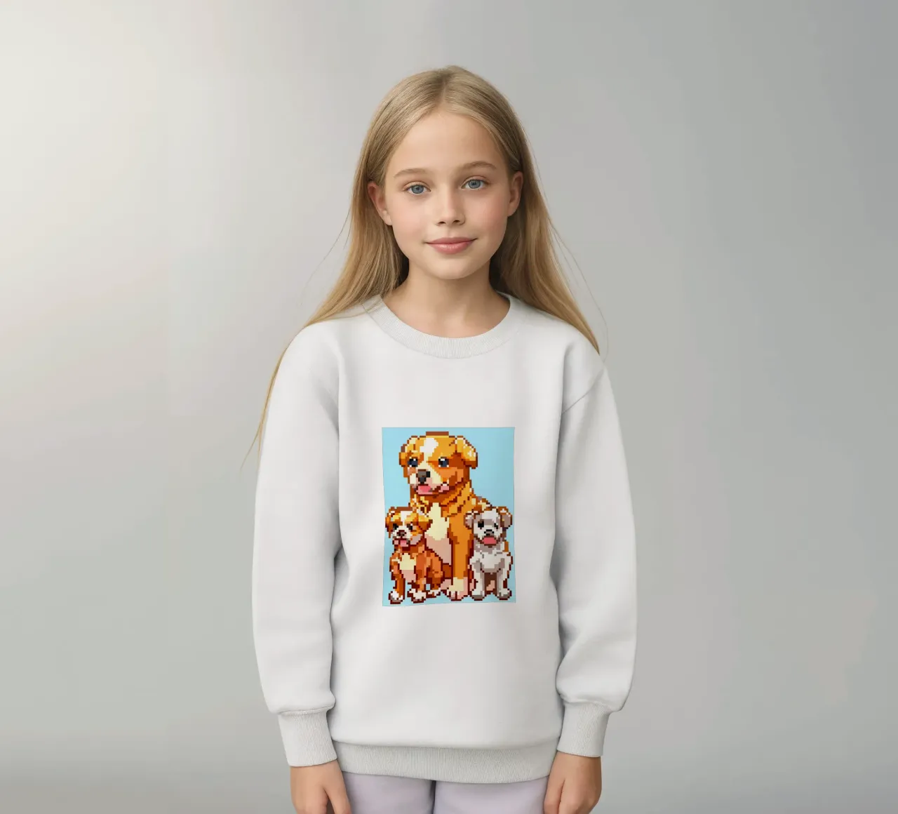 Mother Dog And Her Puppy kids sweatshirt by DOG AND CAT