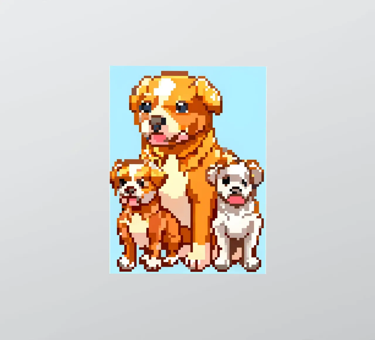 Madre perra y su cachorro pegatina de DOG AND CAT