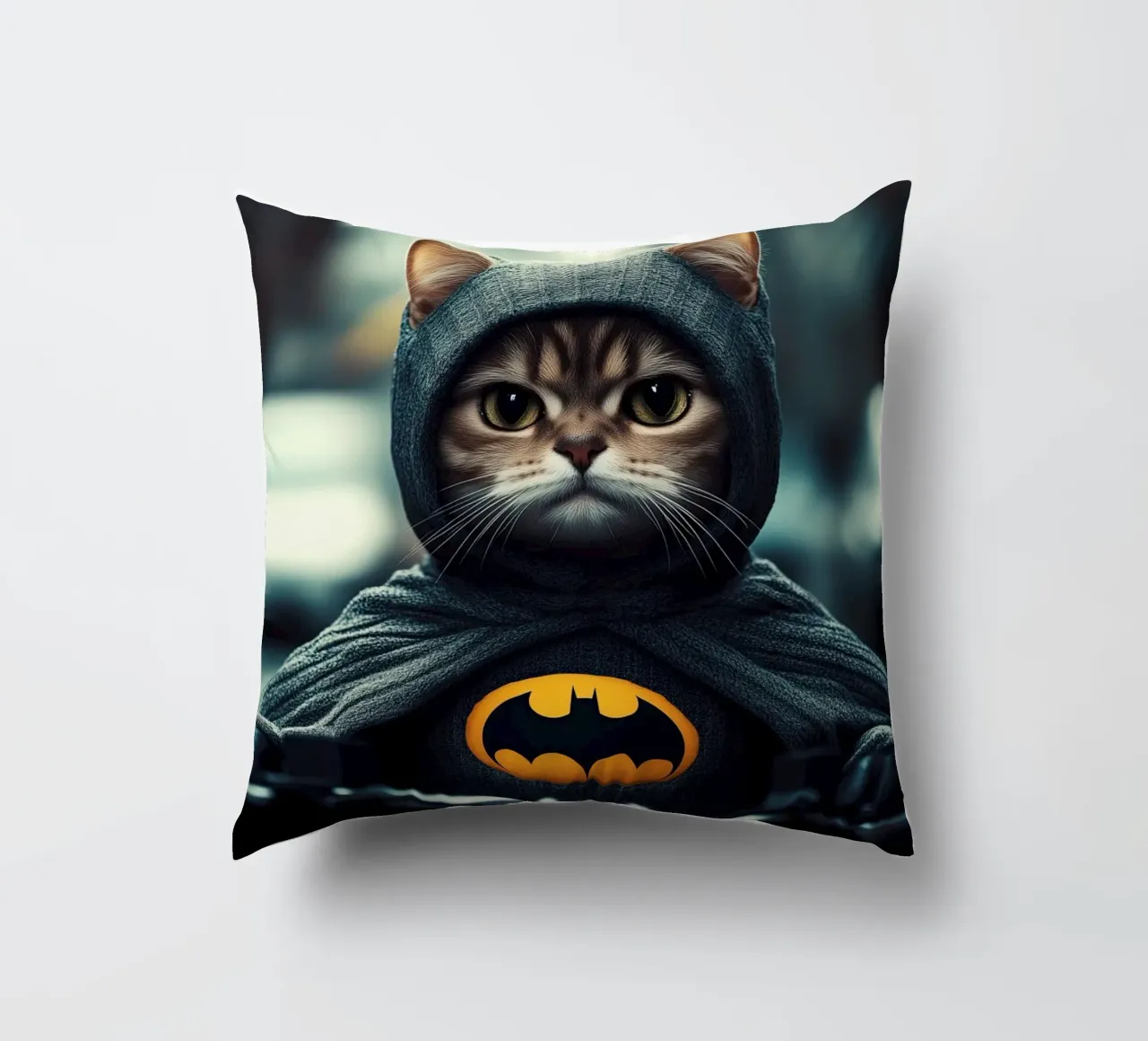 I am Cat Batman Nr. 02 cuscino da lazydaypaper