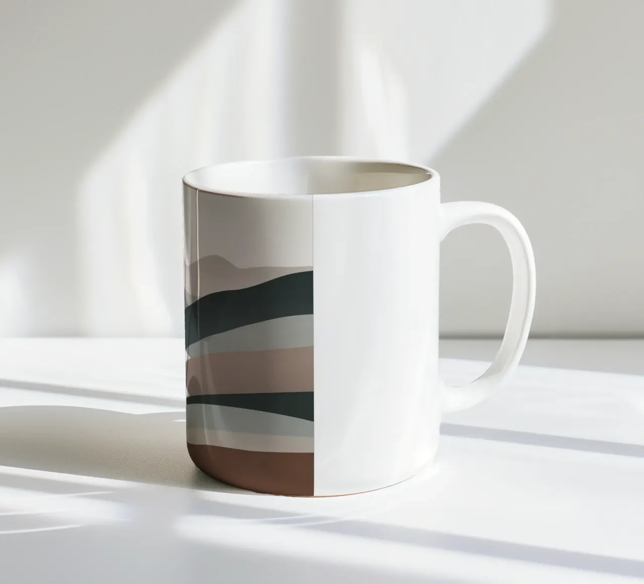 Nordic landscape mountain range 08 ceramic mug by Little Dean