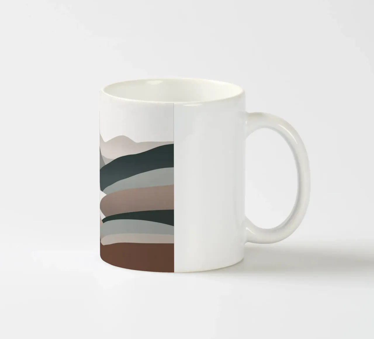Nordic landscape mountain range 08 ceramic mug by Little Dean