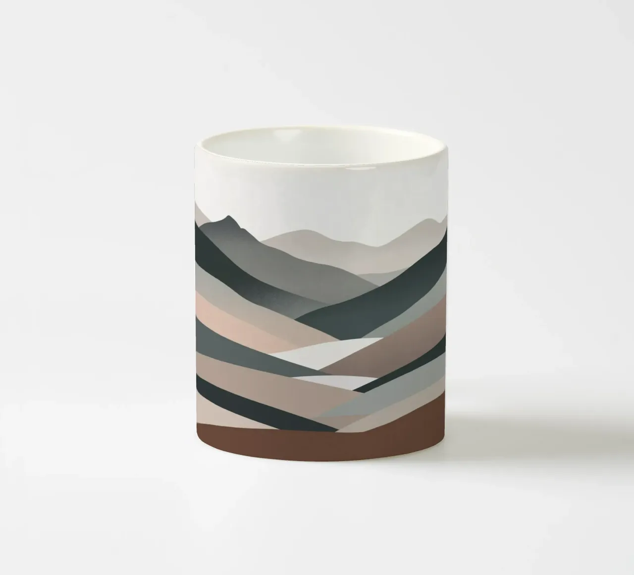 Nordic landscape mountain range 08 ceramic mug by Little Dean