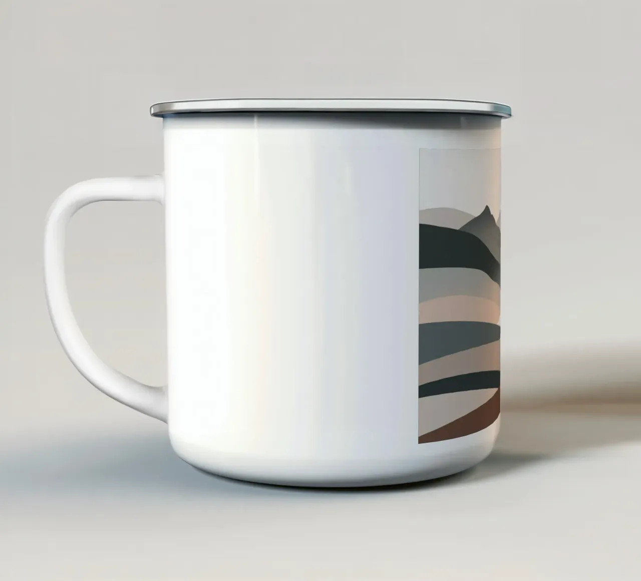 Paesaggio nordico catena montuosa 08 tazza in smalto da Little Dean