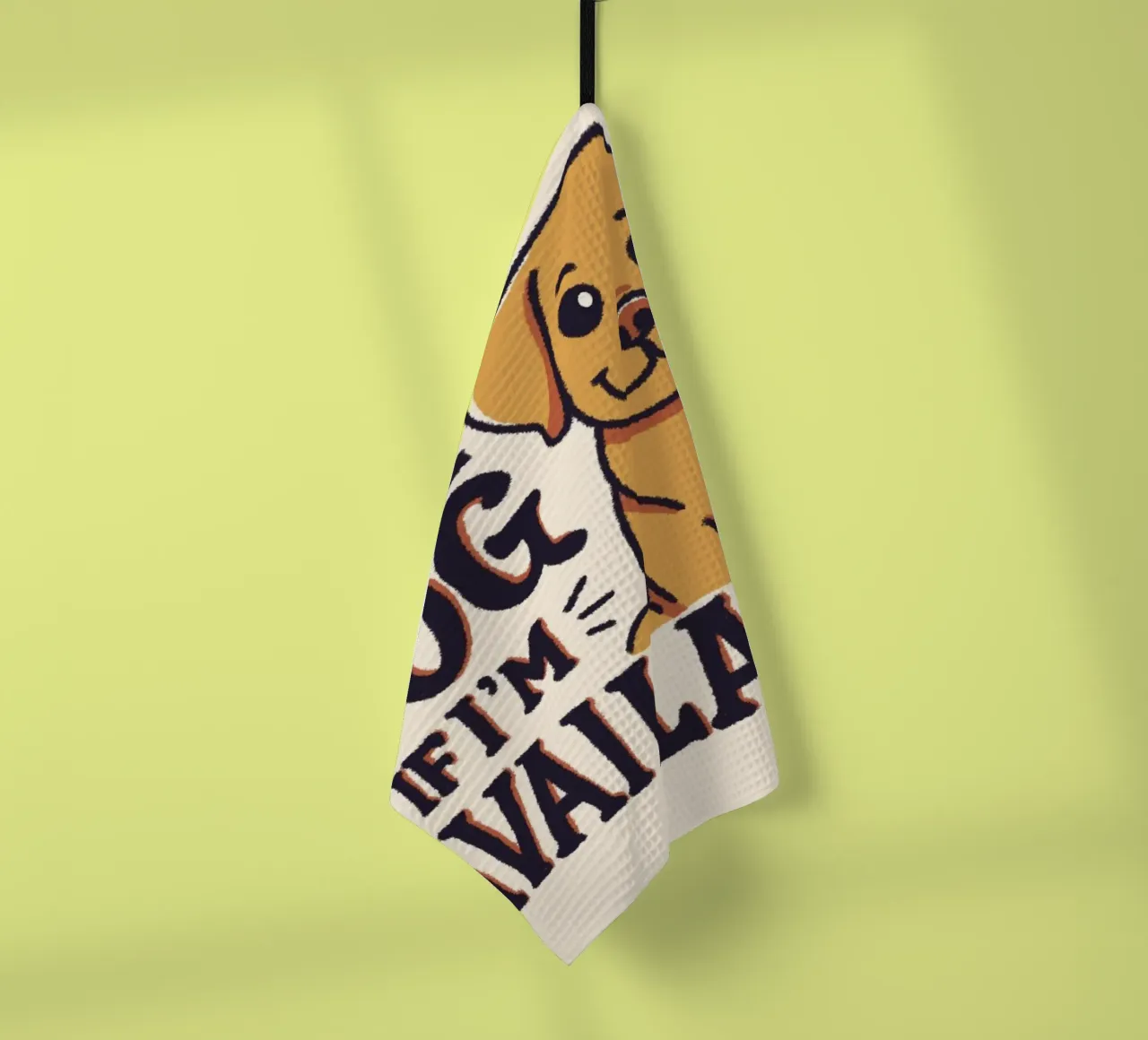Ask my dog if i'm available tea towel by Loobs