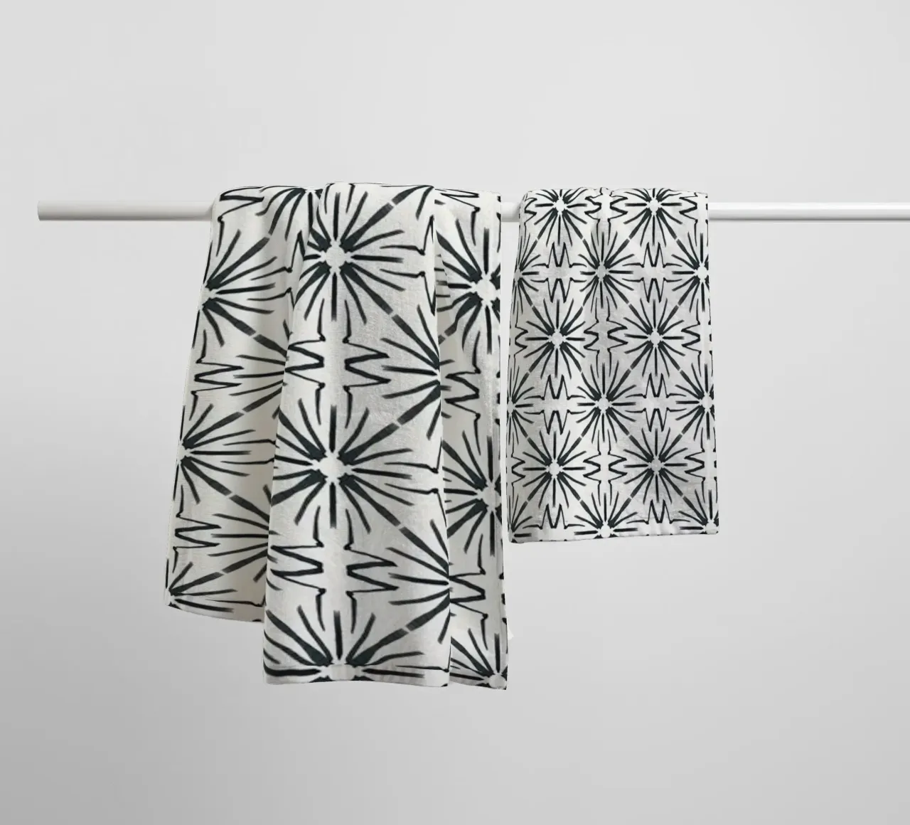 Damask line art towel by Little Dean