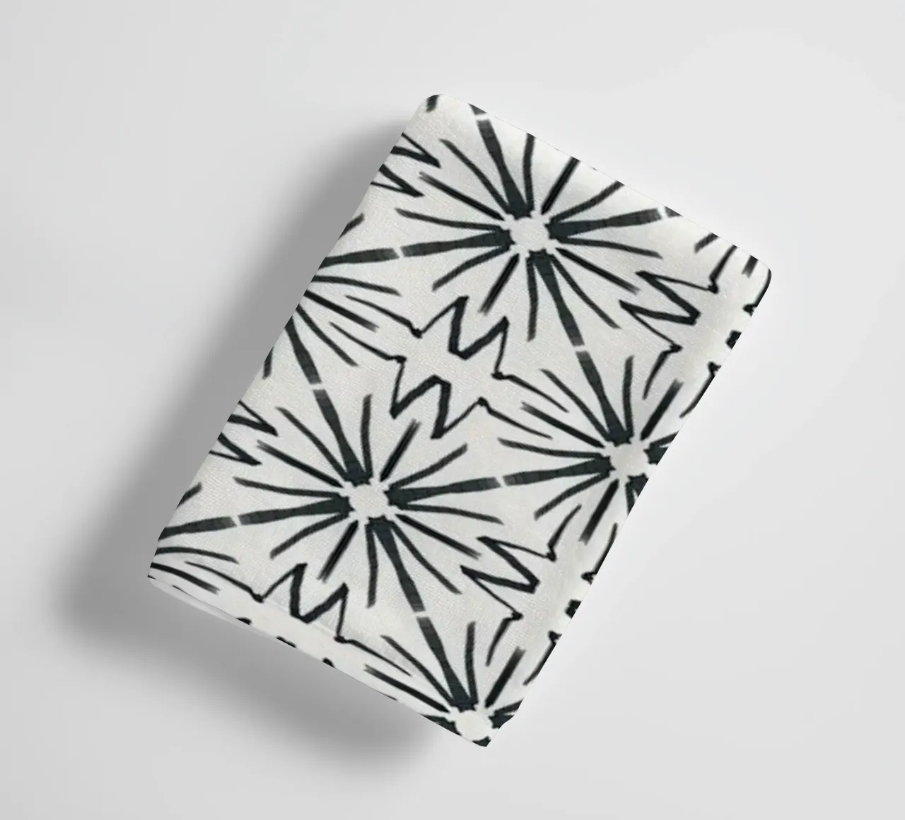 Damask line art towel by Little Dean