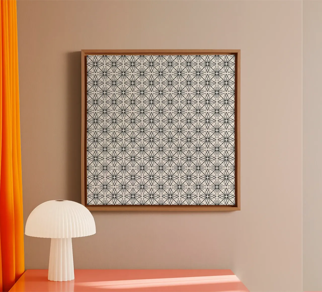 Damask line art canvas by Little Dean