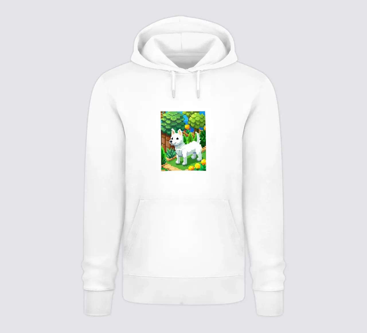 Cane bianco nel parco felpa con cappuccio da DOG AND CAT