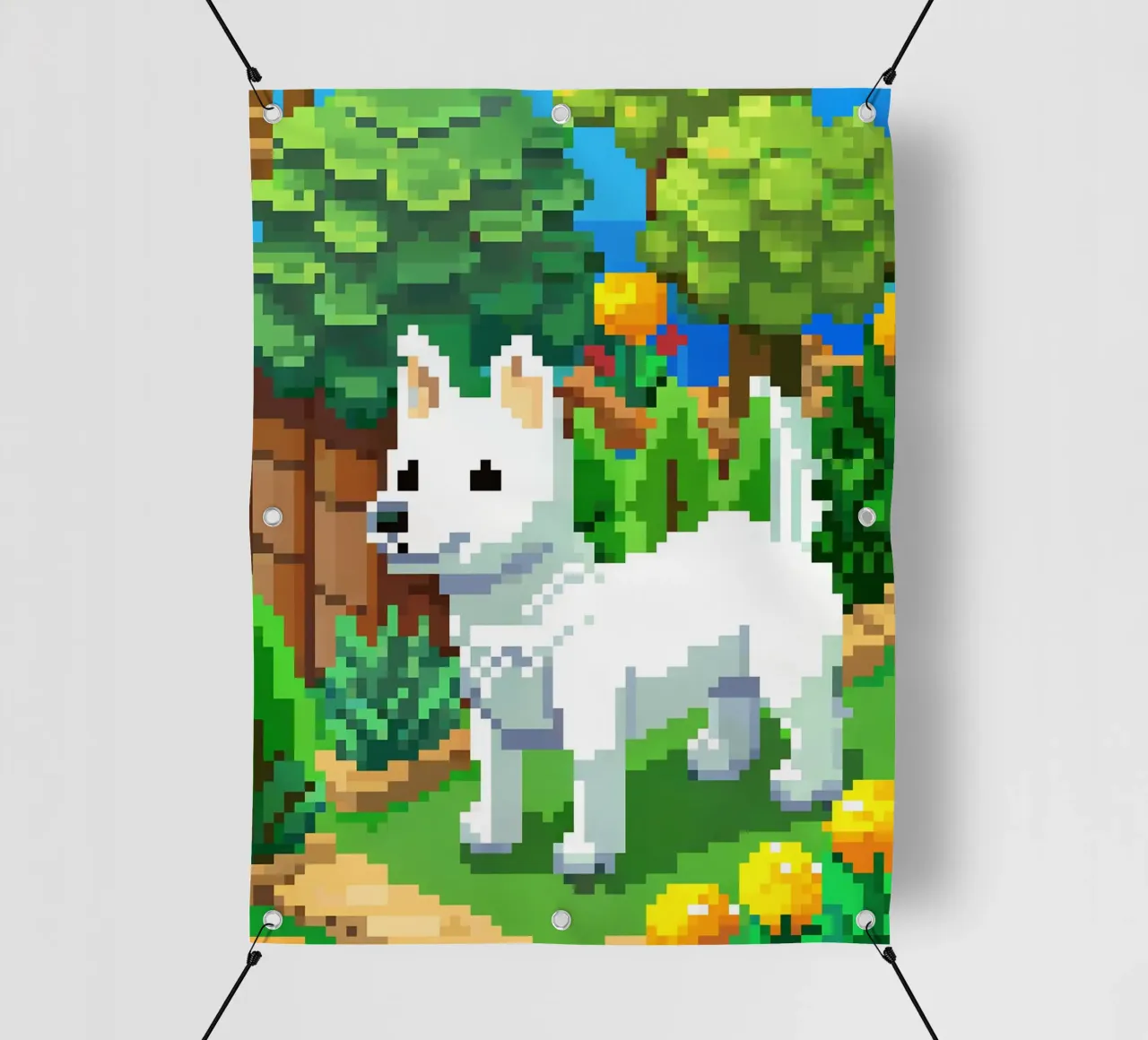 Cane bianco nel parco telo in pvc da DOG AND CAT